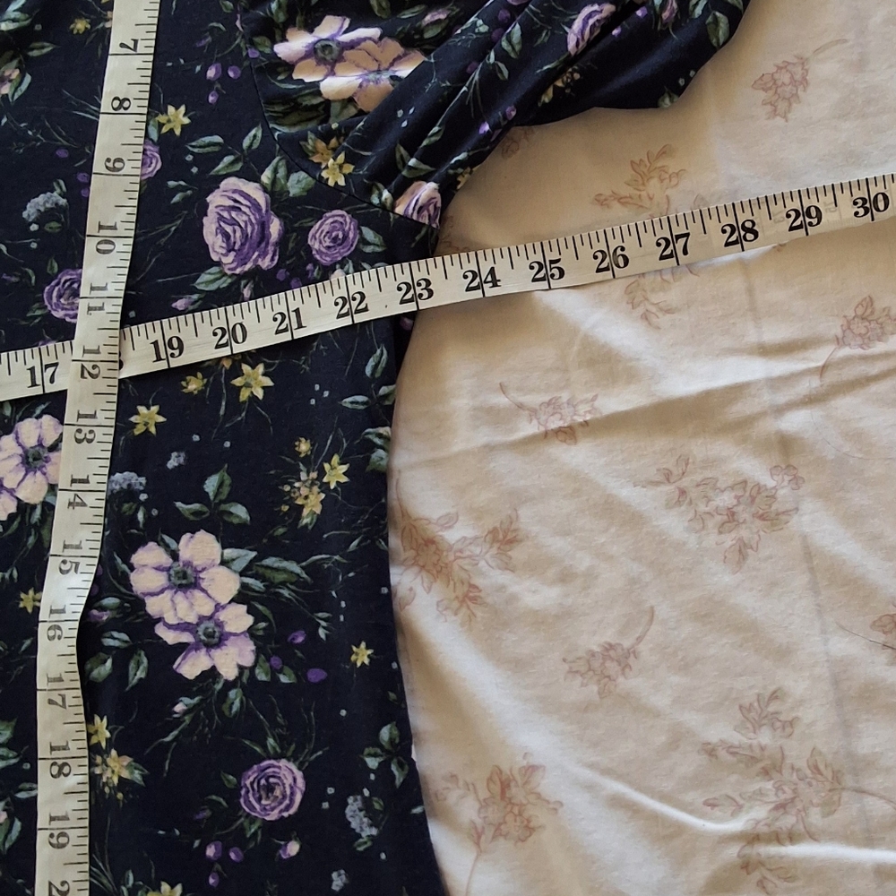 NWT LuLaRoe Navy Blue Floral Long Sleeve Dress Size XL - Picture 5 of 8